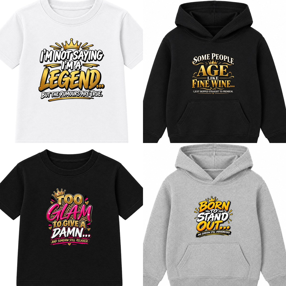 Adult Slogan T-Shirts & Hoodies - Magic Vinyl Prints