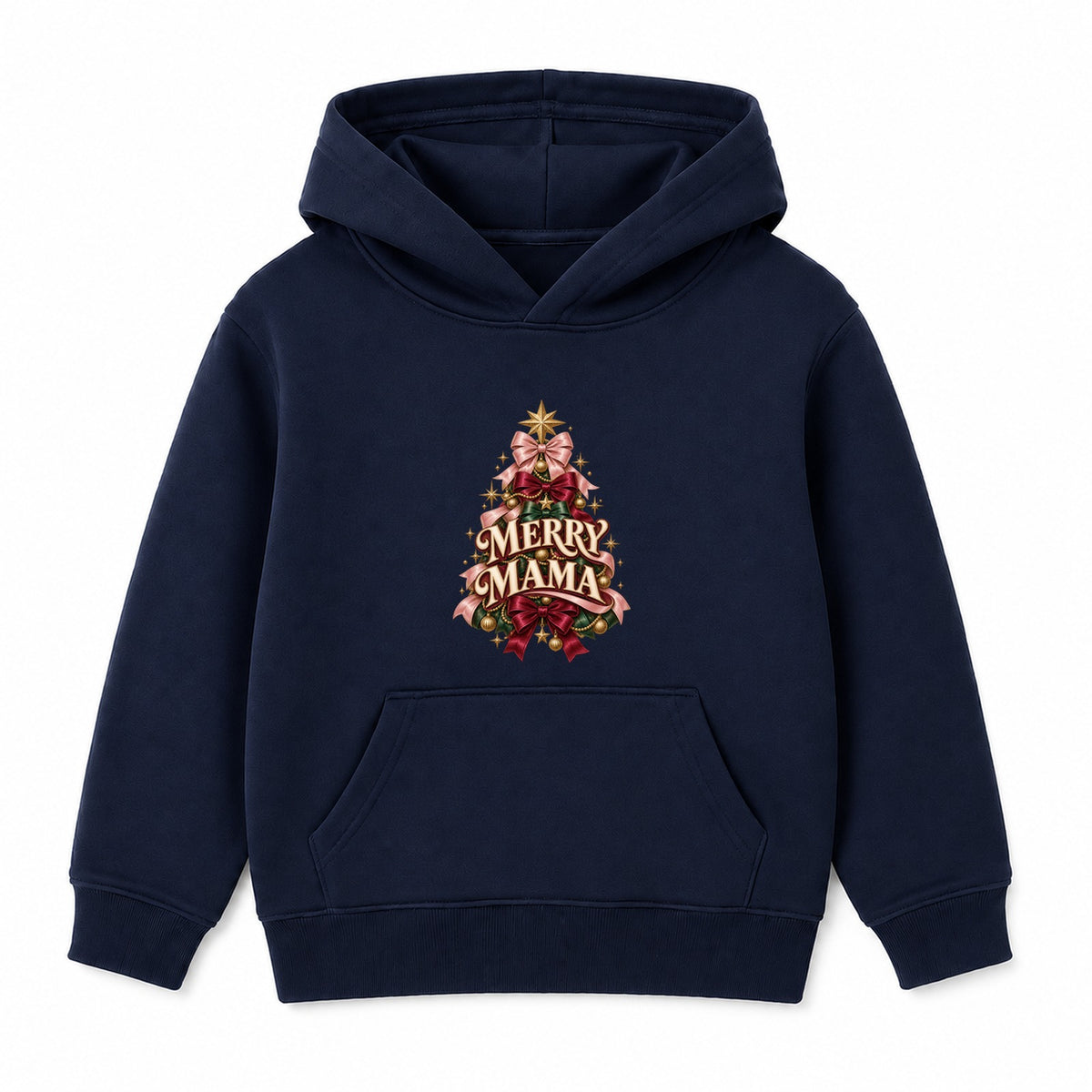 Merry Mama adult Christmas hoodie - Navy