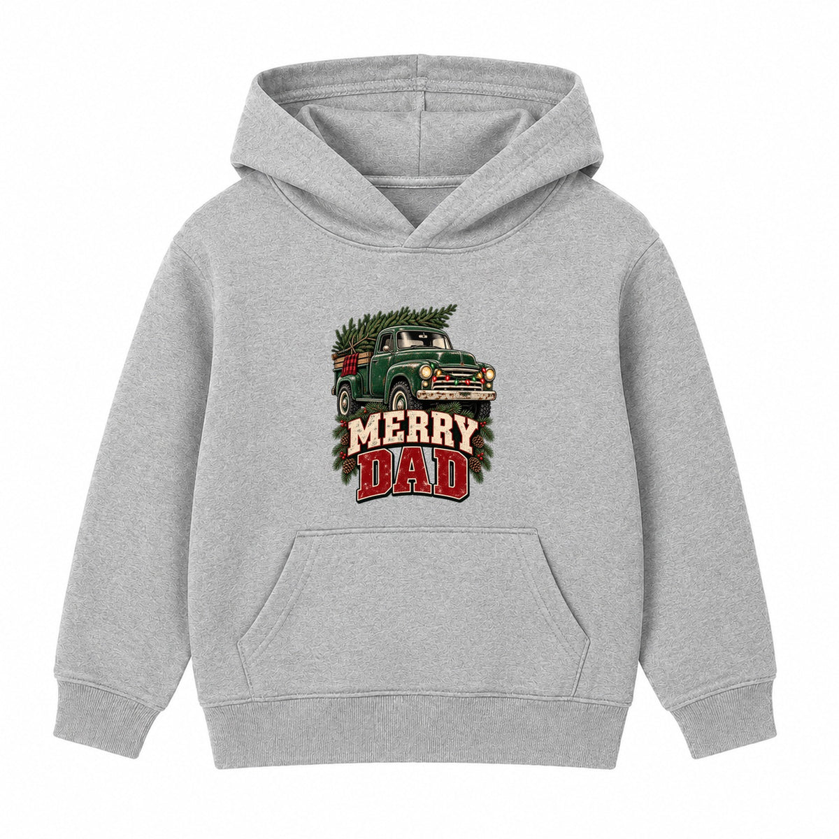 Merry Dad adult Christmas hoodie - Heather Grey