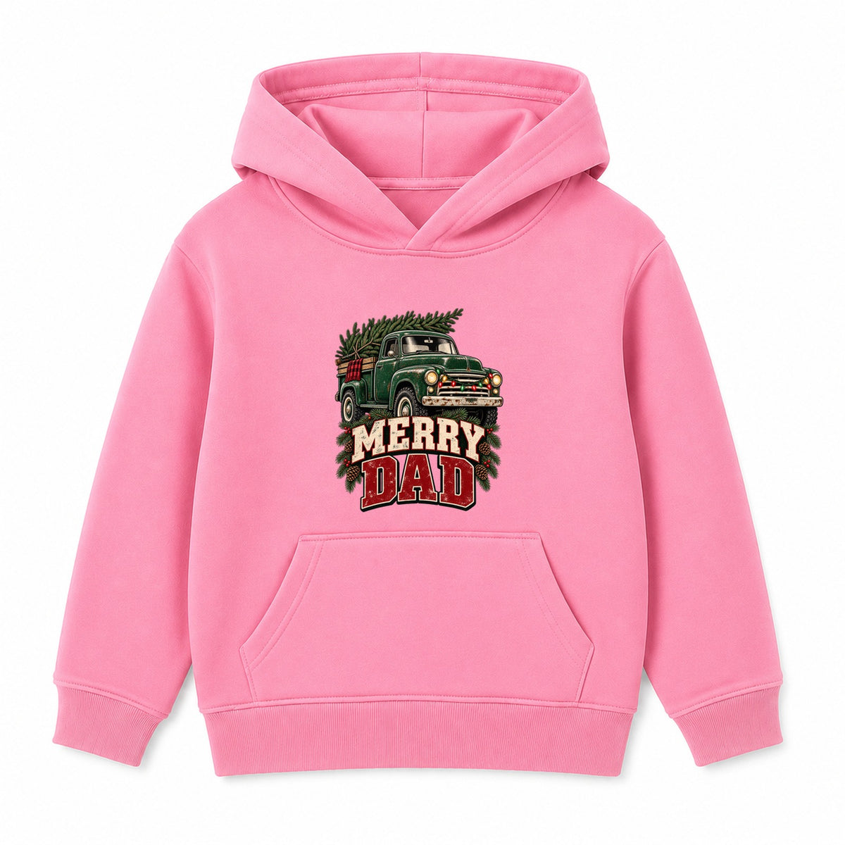 Merry Dad adult Christmas hoodie - Pink