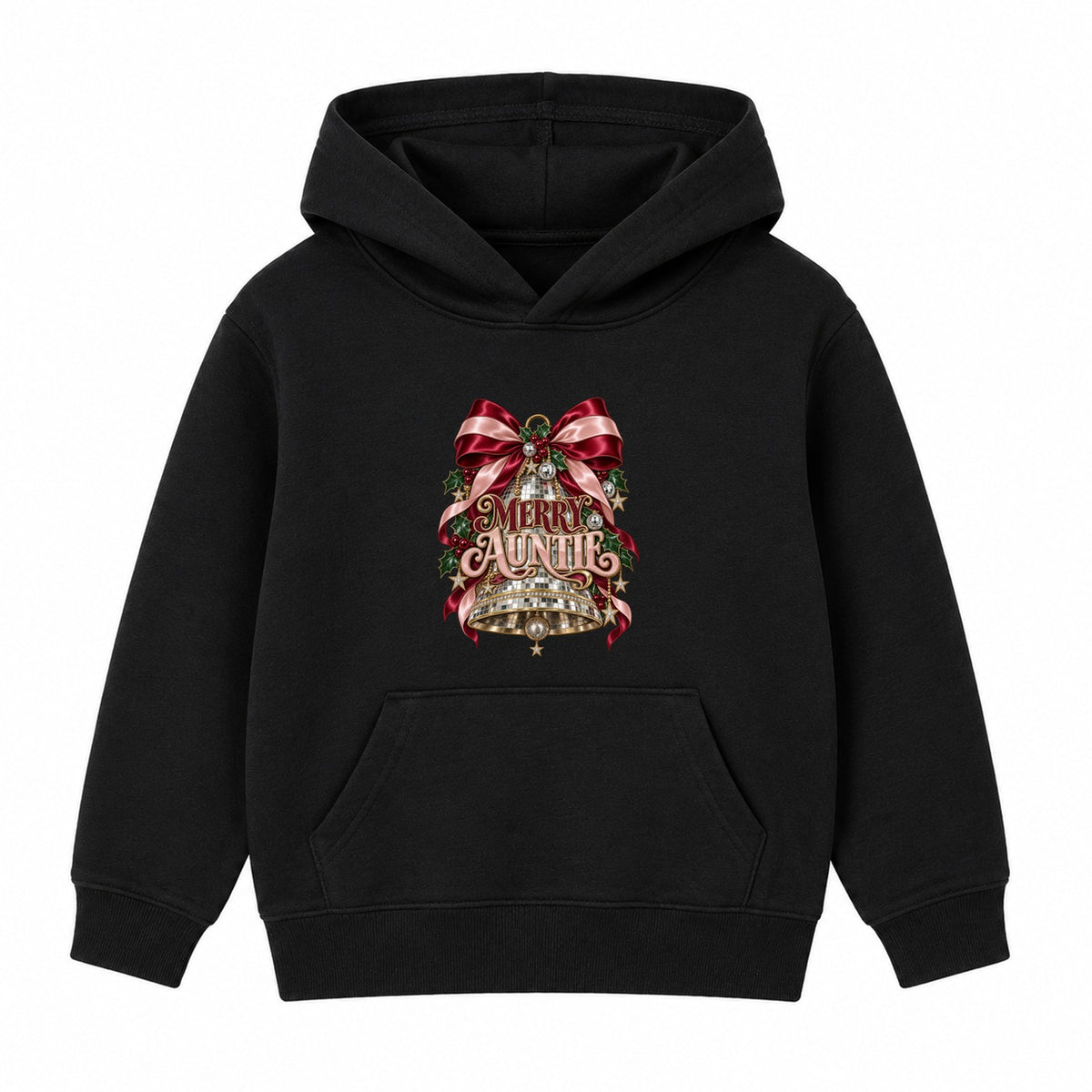 Merry Auntie adult Christmas hoodie - Black