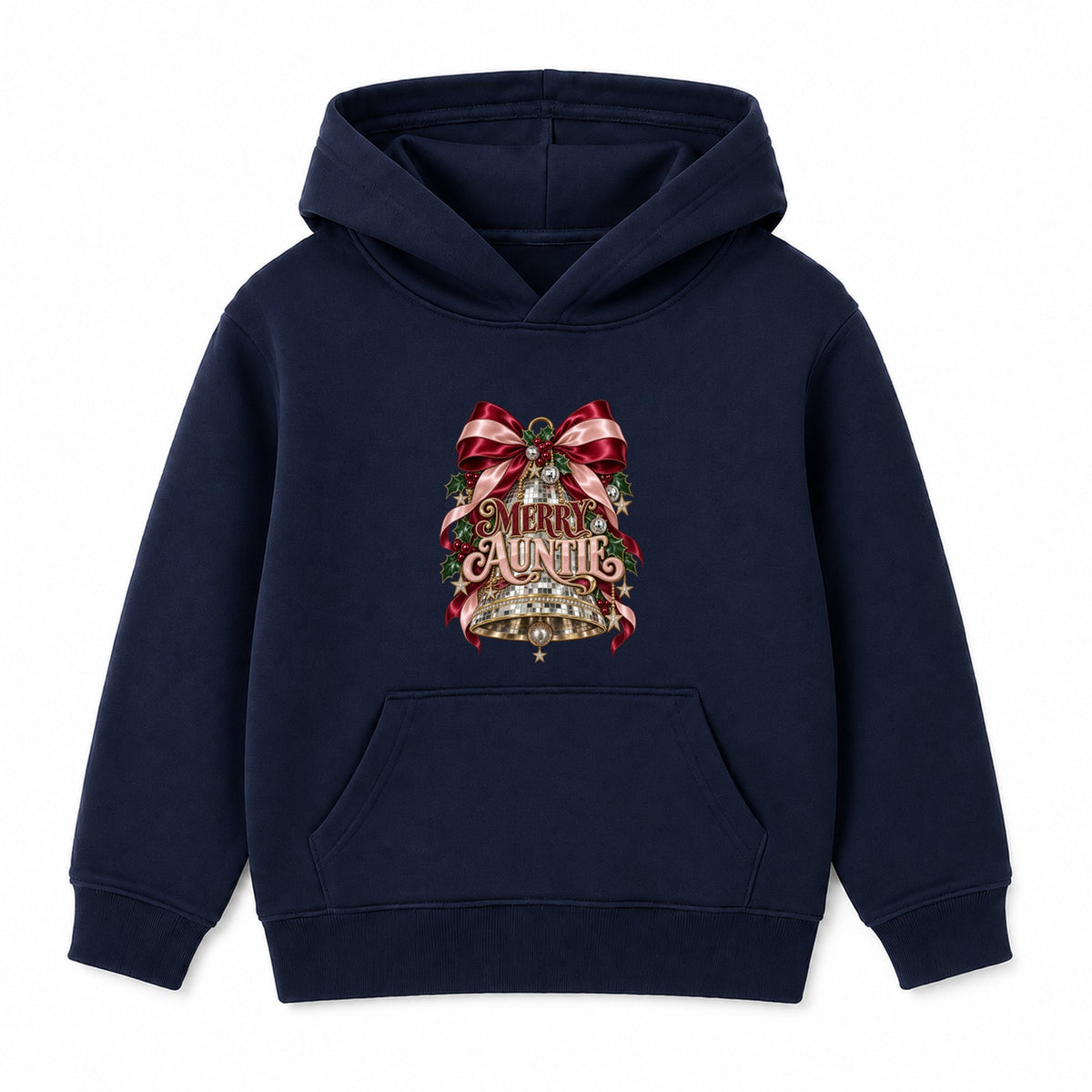 Merry Auntie adult Christmas hoodie - Navy