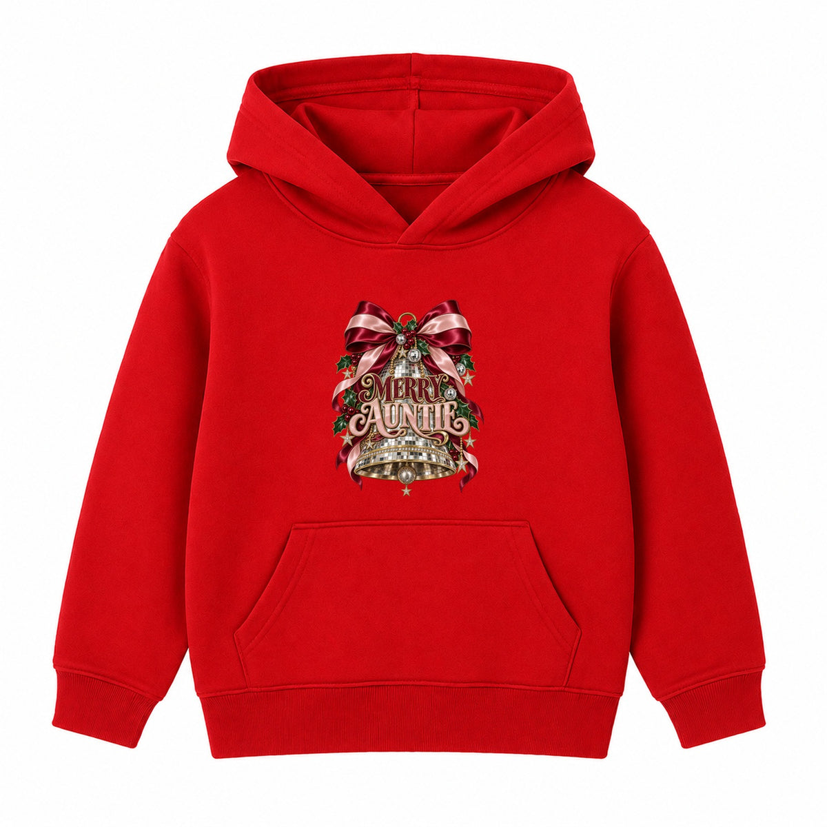 Merry Auntie adult Christmas hoodie - Red