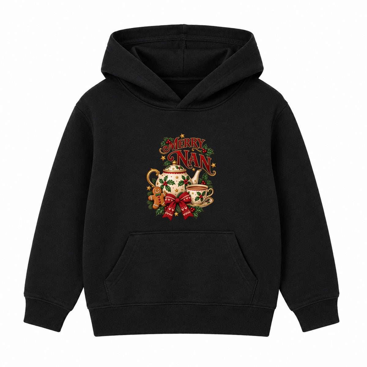 Merry Nan adult Christmas hoodie - Black