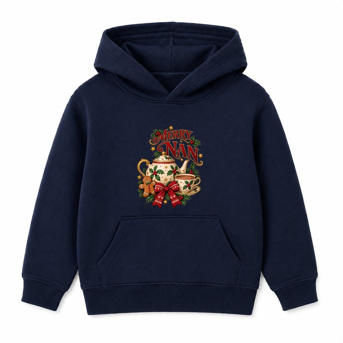 Merry Nan adult Christmas hoodie - Navy