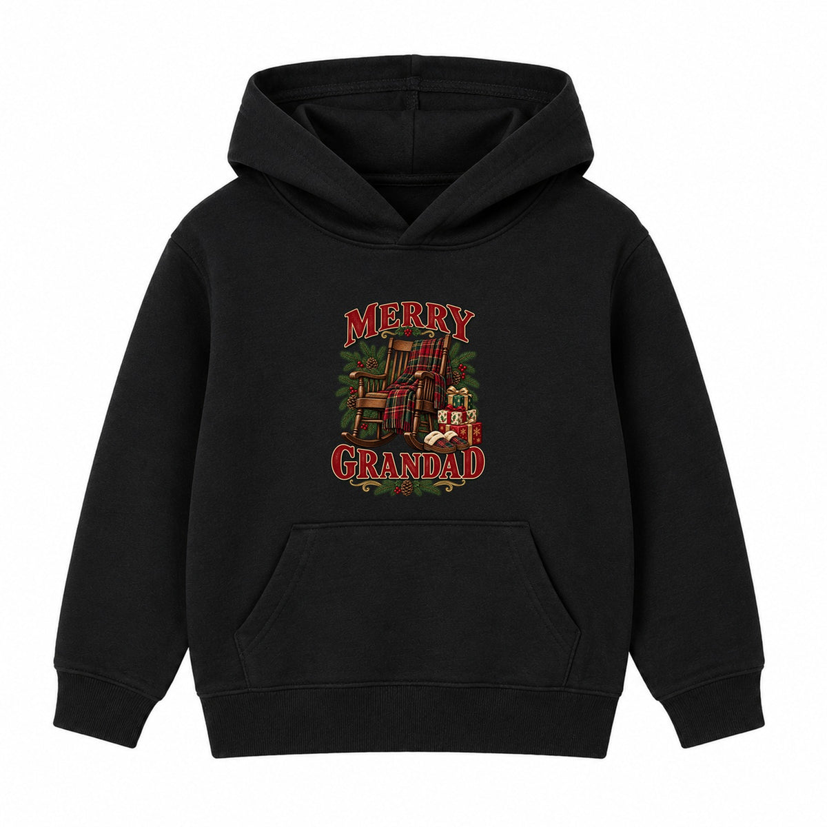 Merry Grandad adult Christmas hoodie - Black