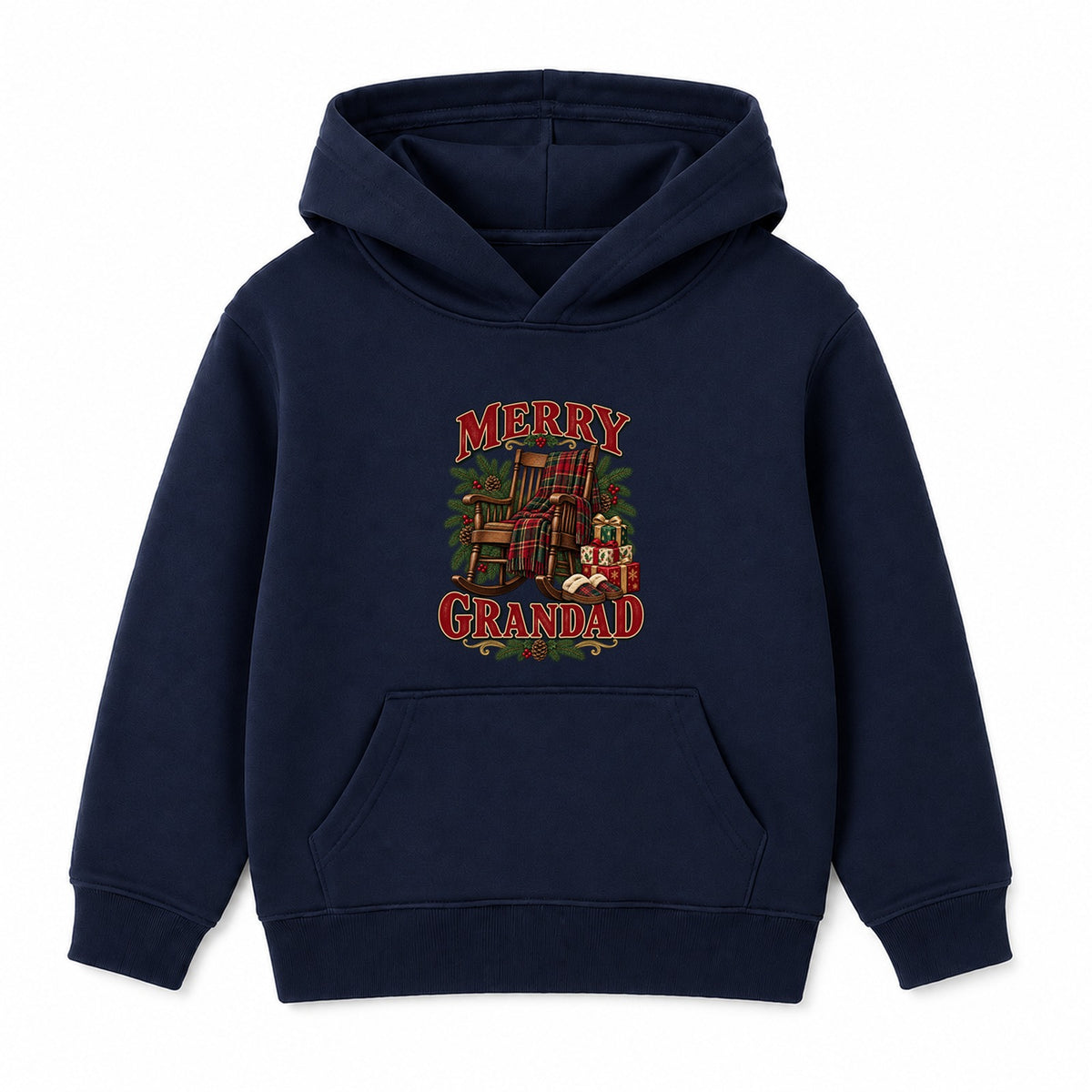 Merry Grandad adult Christmas hoodie - Navy