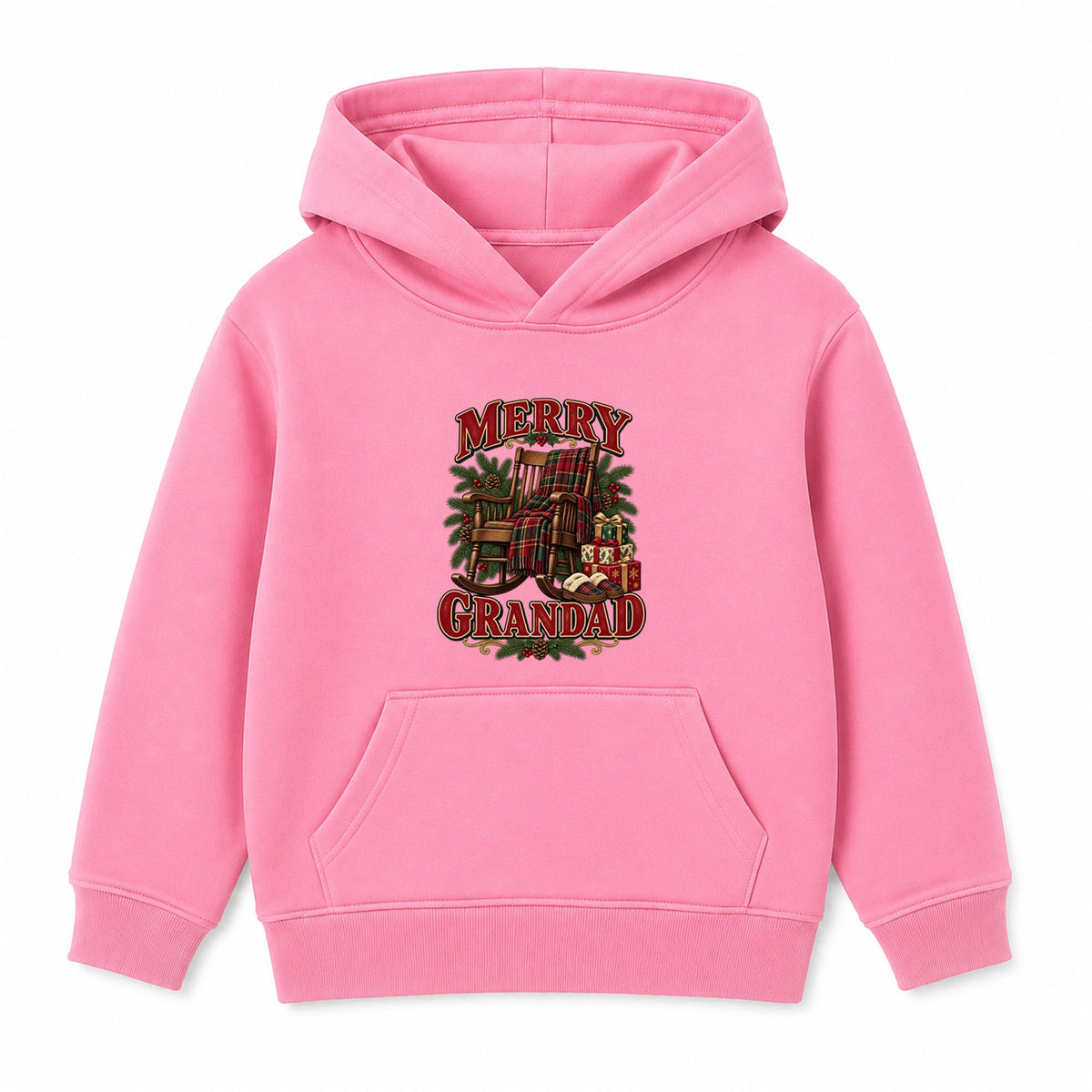Merry Grandad adult Christmas hoodie - Pink