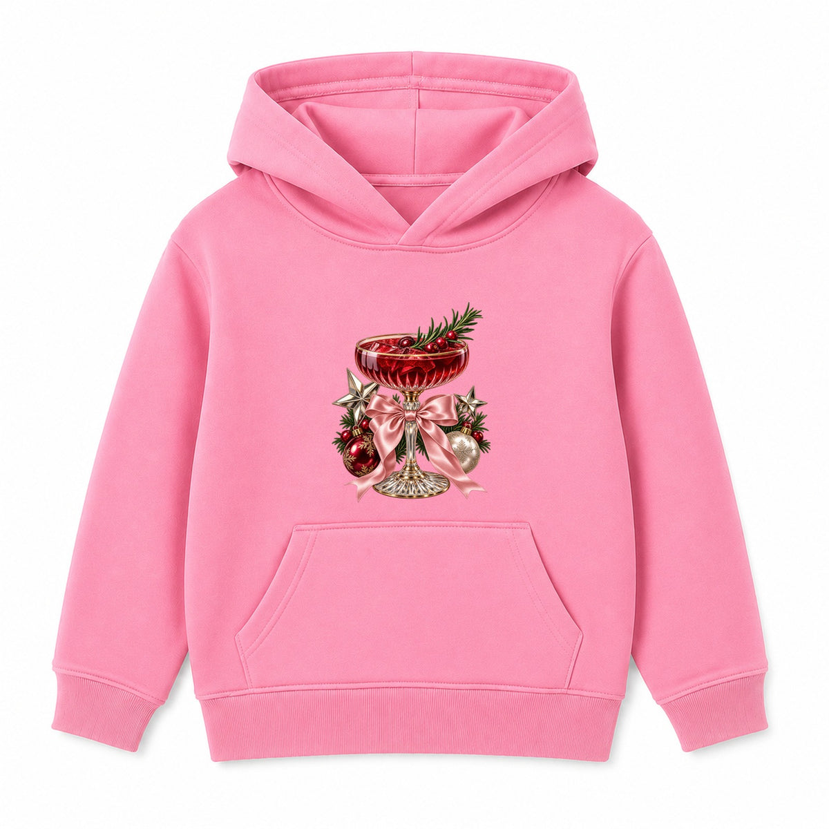 Festive Cocktail Bow adult Christmas hoodie - Pink