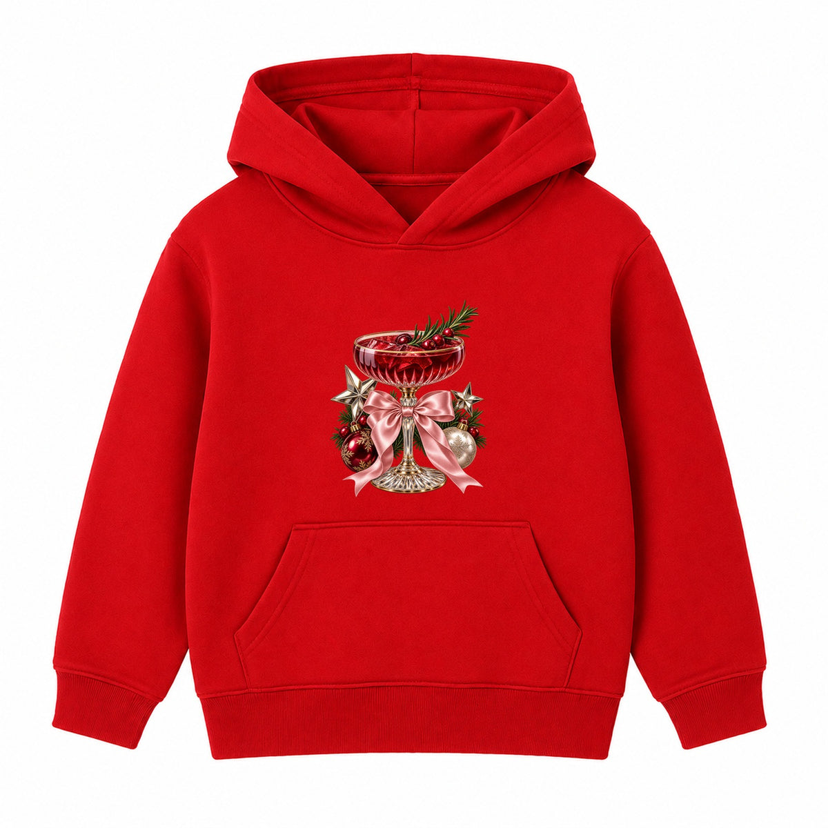Festive Cocktail Bow adult Christmas hoodie - Red