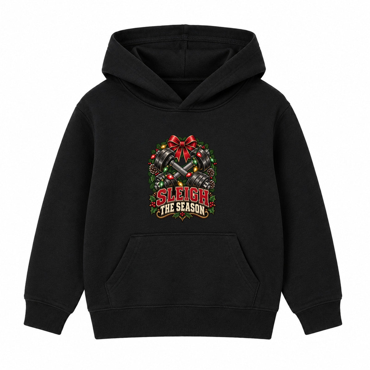 Sleigh The Season adult Christmas hoodie - Black