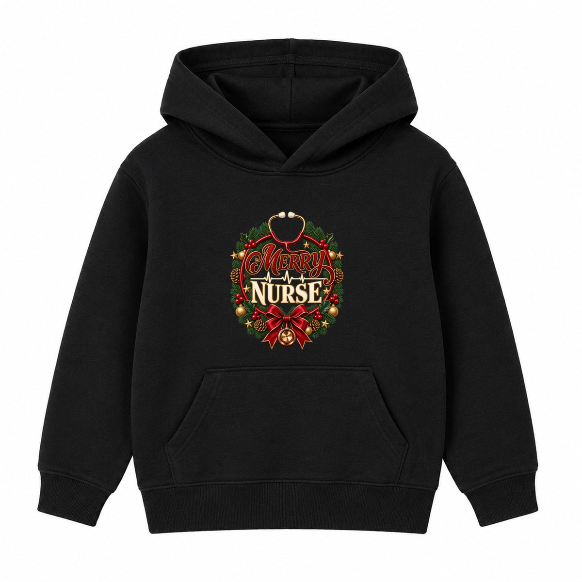 Merry Nurse adult Christmas hoodie - Black