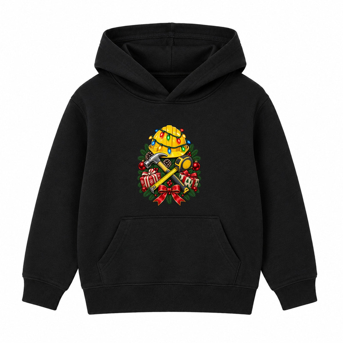 Builder Christmas adult Christmas hoodie - Black