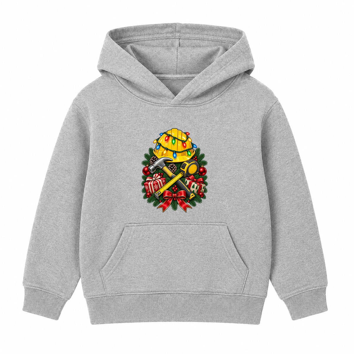 Builder Christmas adult Christmas hoodie - Heather Grey