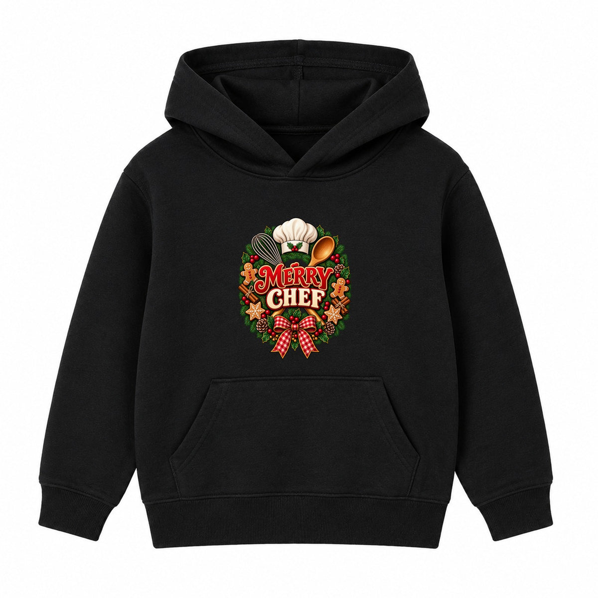 Merry Chef adult Christmas hoodie - Black