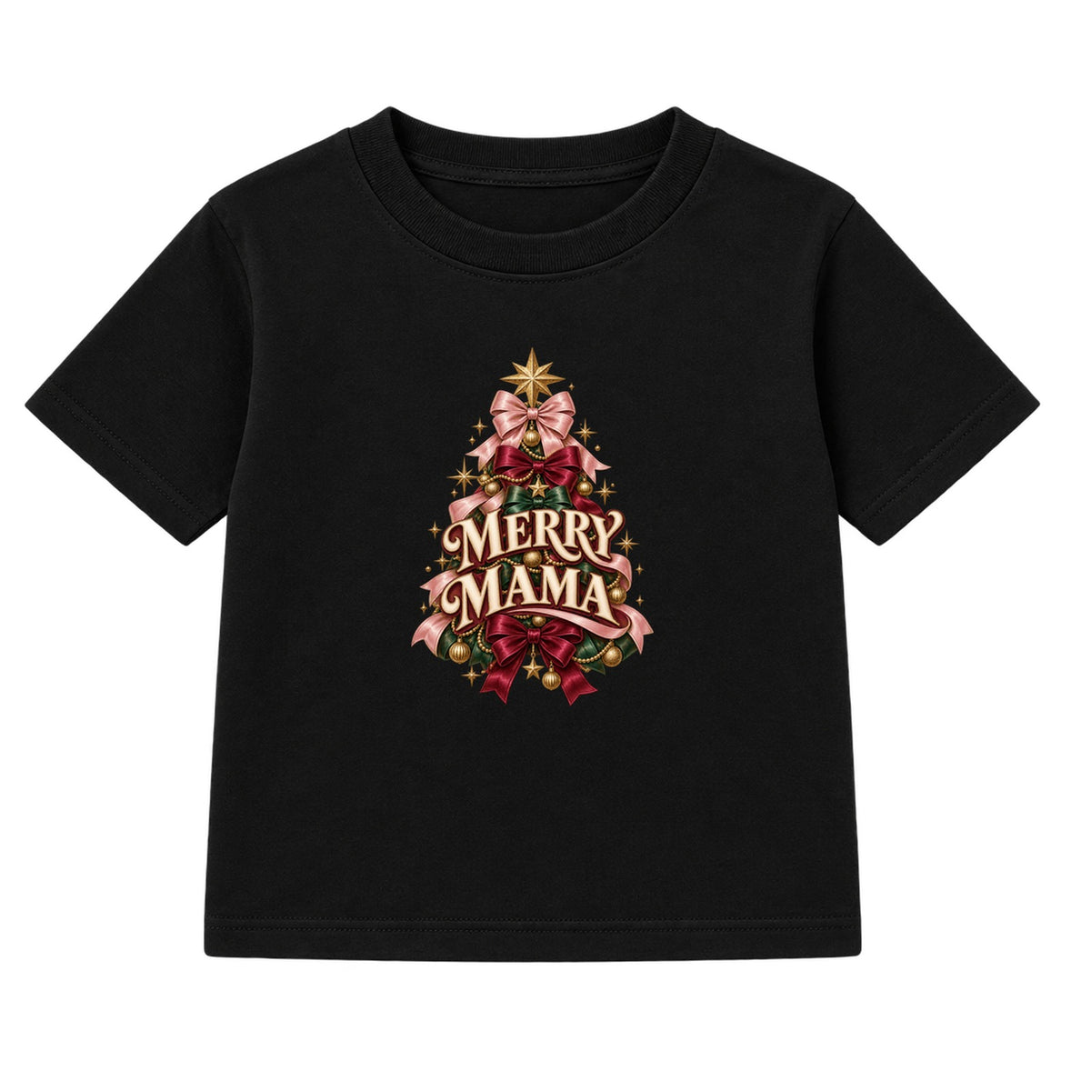Merry Mama adult Christmas t-shirt - Black