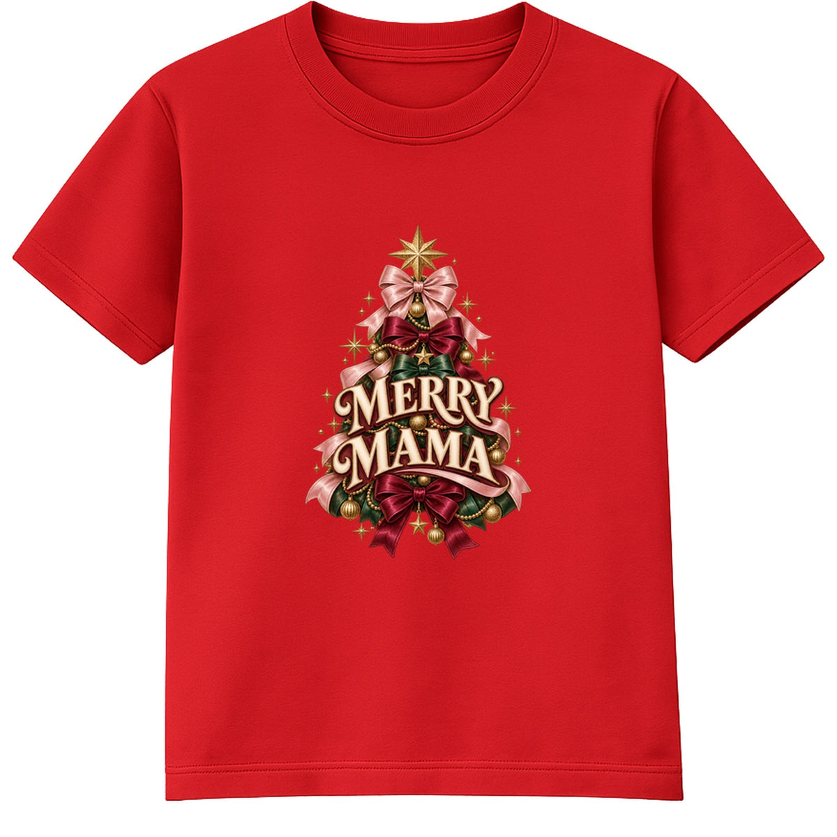 Merry Mama adult Christmas t-shirt - Red