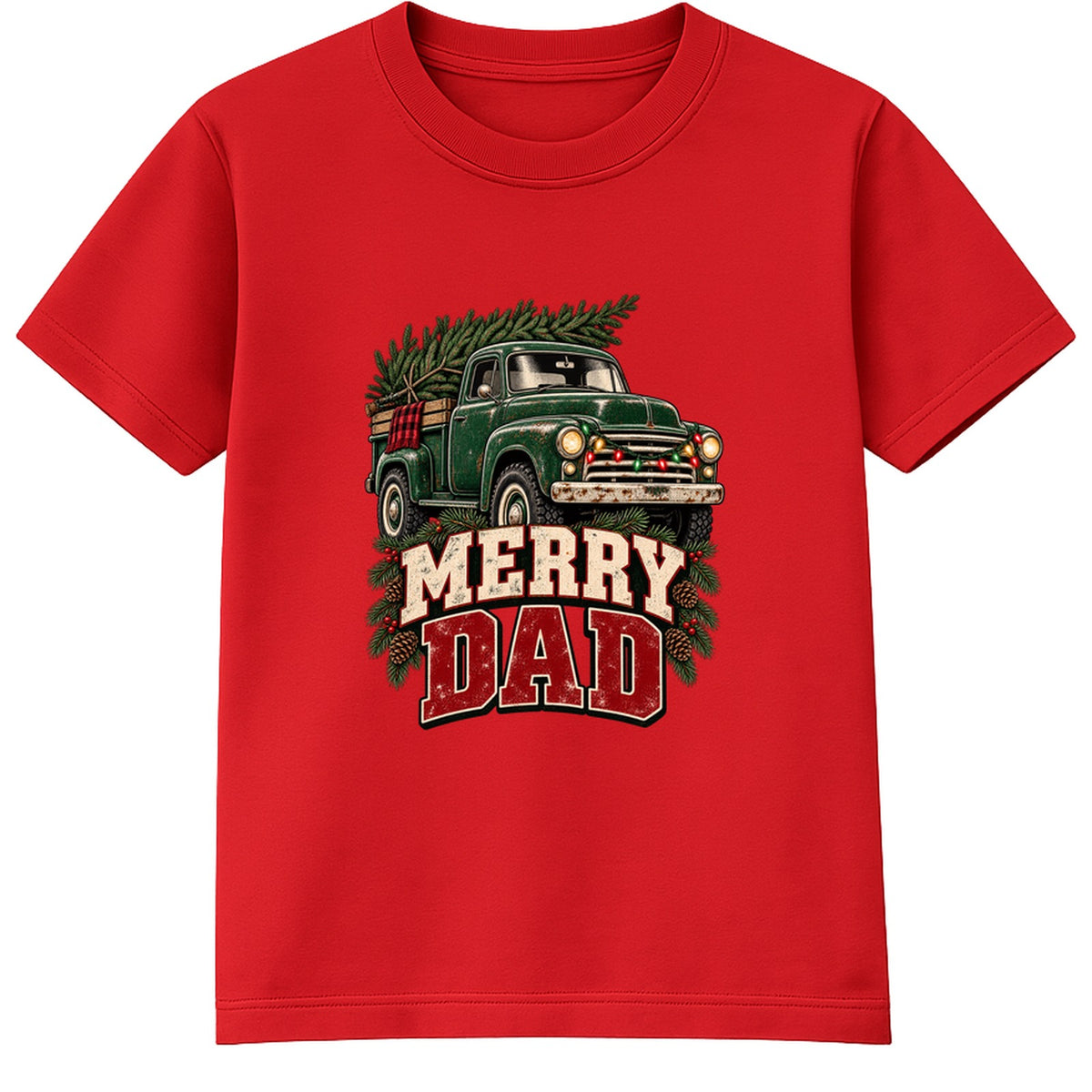 Merry Dad adult Christmas t-shirt - Red