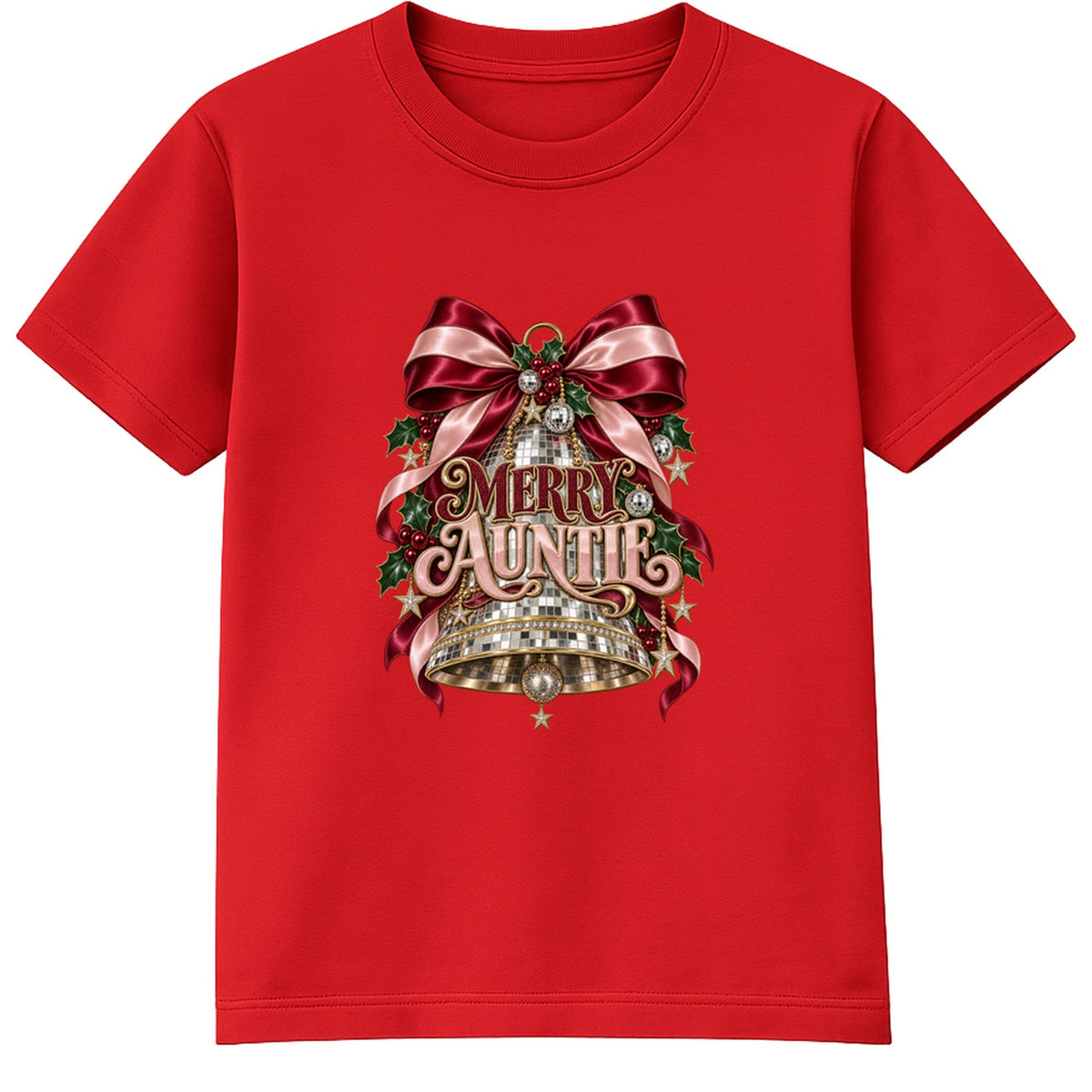 Merry Auntie adult Christmas t-shirt - Red