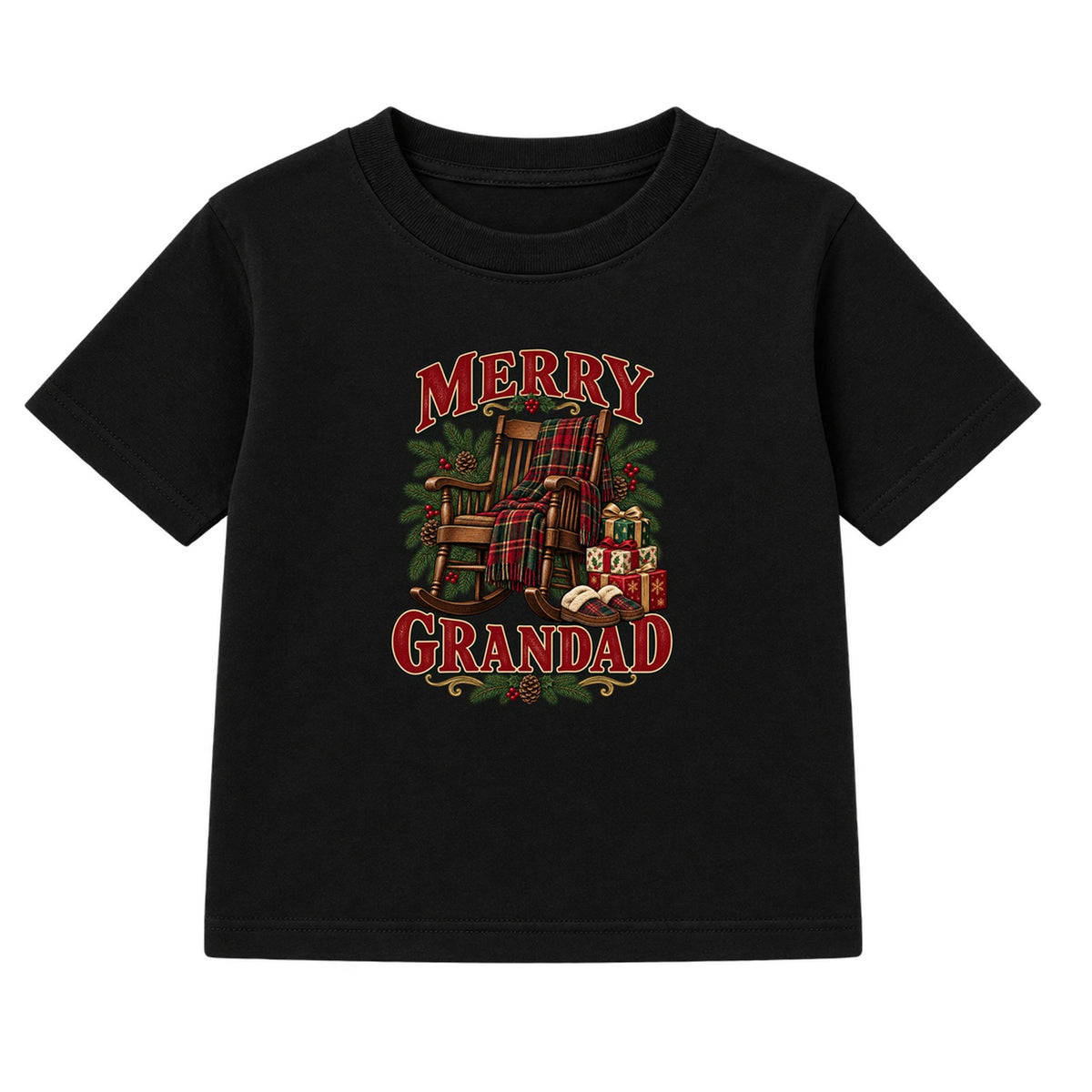 Merry Grandad adult Christmas t-shirt - Black