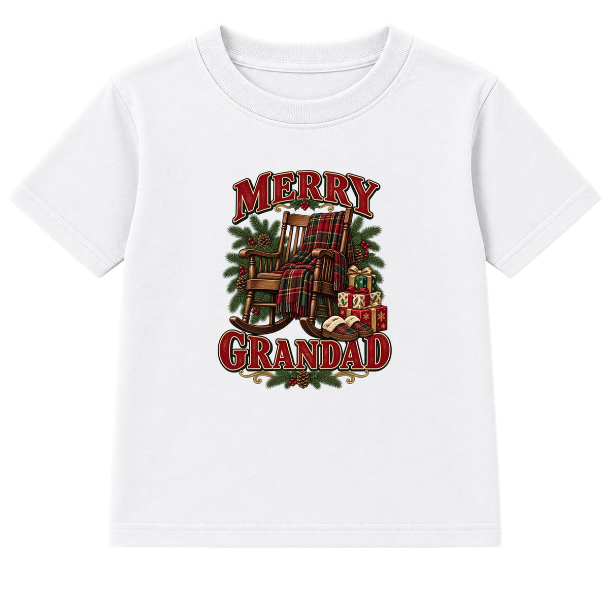 Merry Grandad adult Christmas t-shirt - White