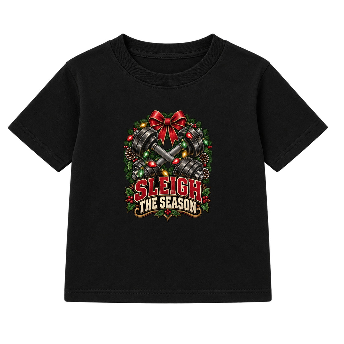 Sleigh The Season adult Christmas t-shirt - Black