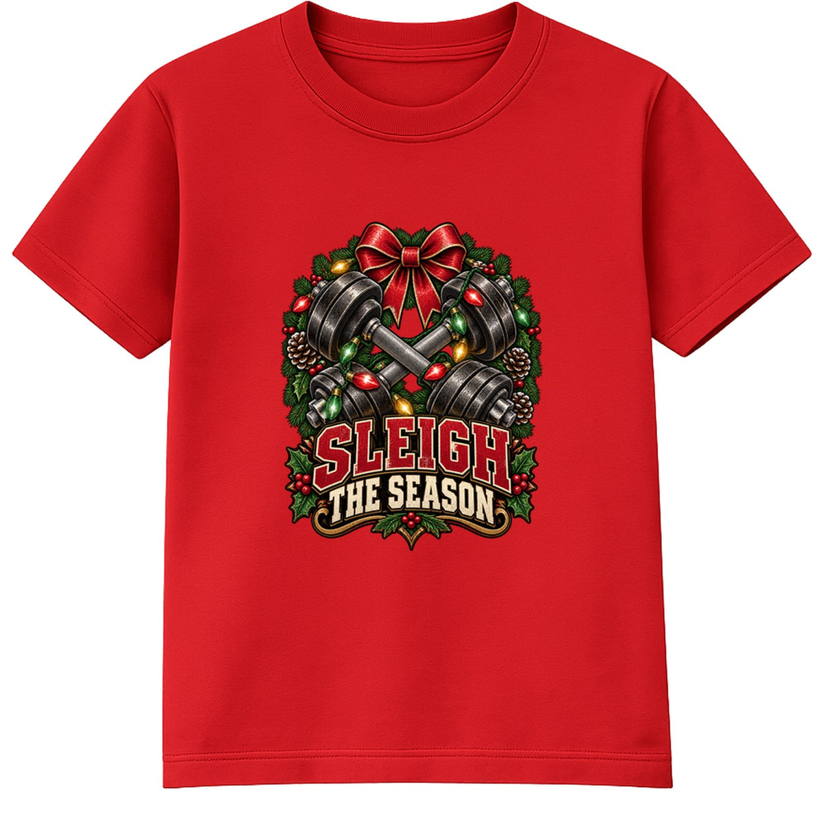 Sleigh The Season adult Christmas t-shirt - Red