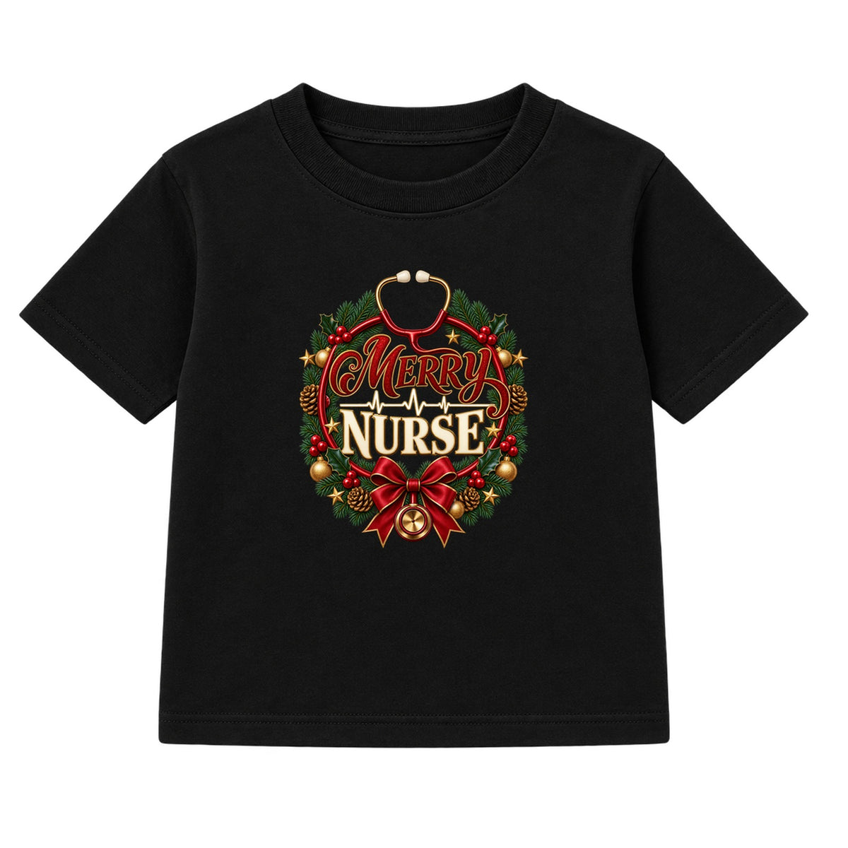 Merry Nurse adult Christmas t-shirt - Black