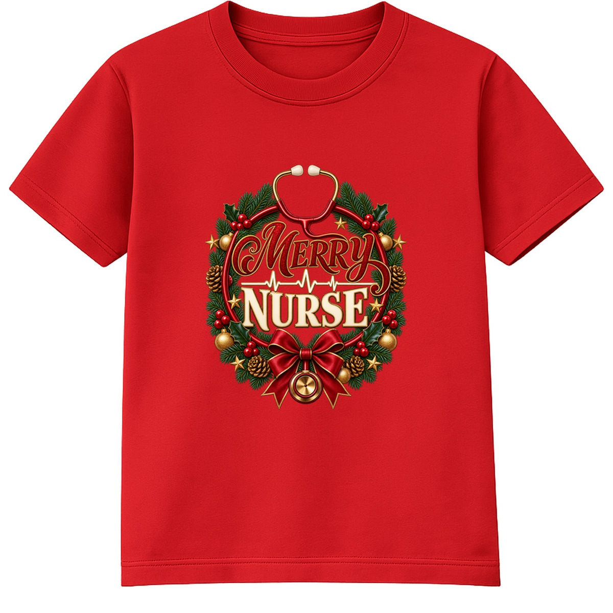Merry Nurse adult Christmas t-shirt - Red