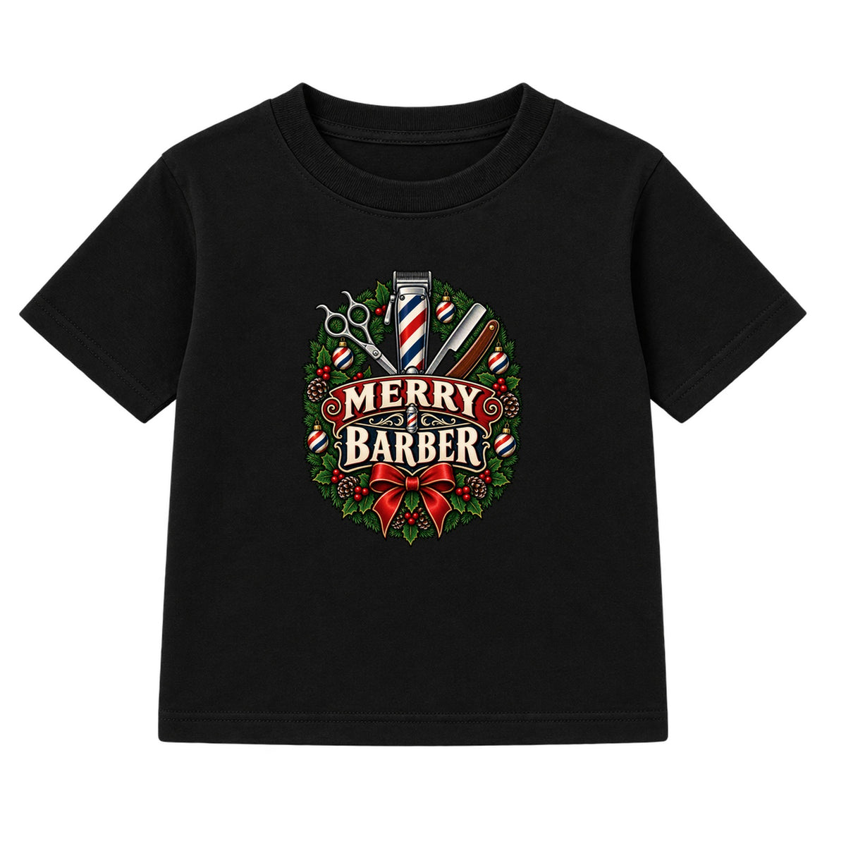 Merry Barber adult Christmas t-shirt - Black