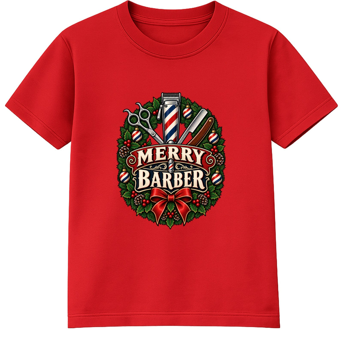Merry Barber adult Christmas t-shirt - Red