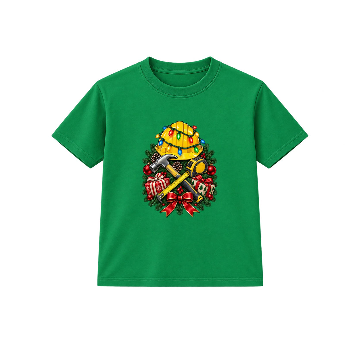 Builder Christmas adult Christmas t-shirt - Green