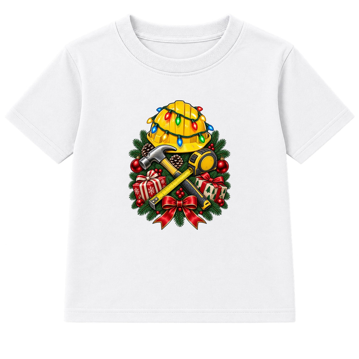 Builder Christmas adult Christmas t-shirt - White