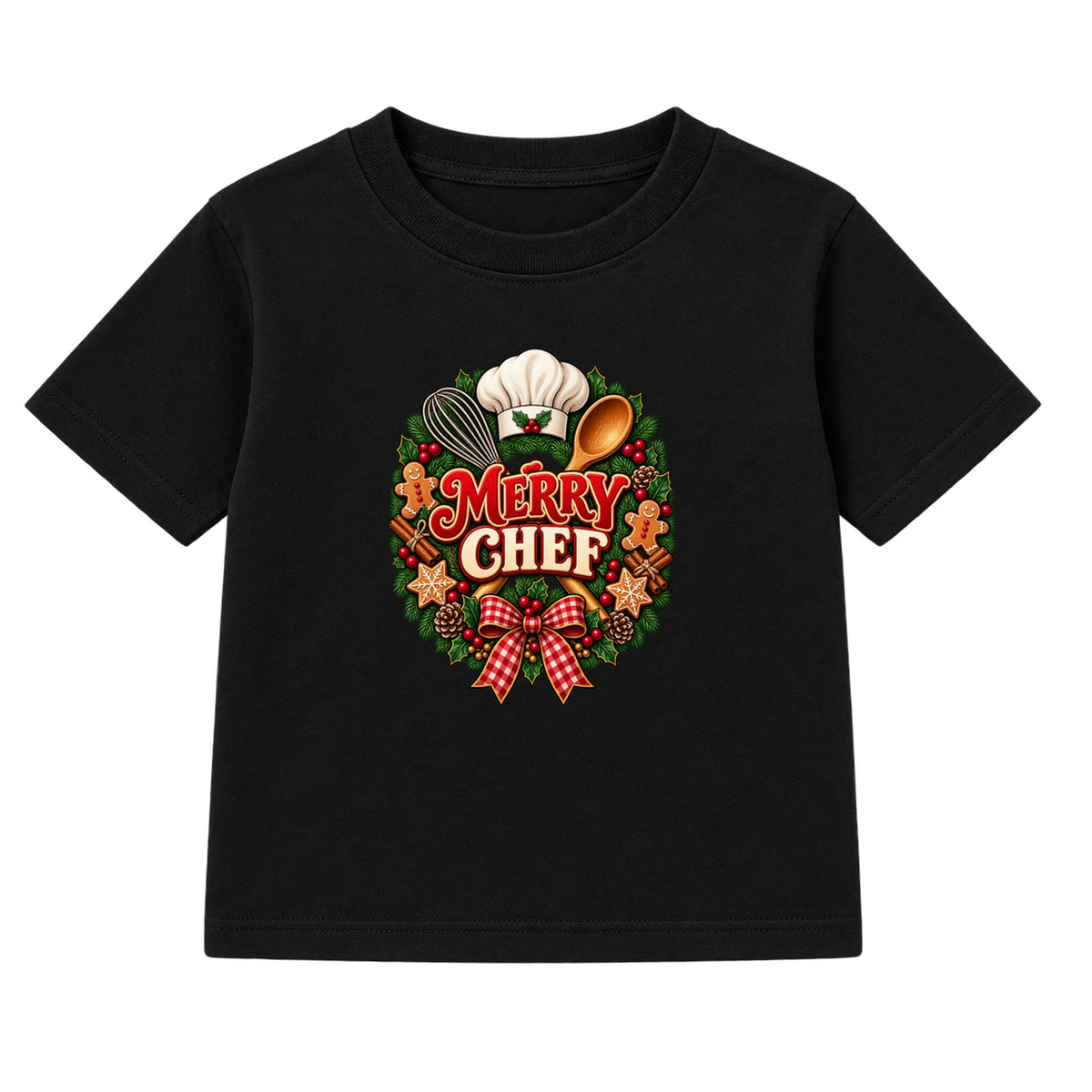 Merry Chef adult Christmas t-shirt - Black
