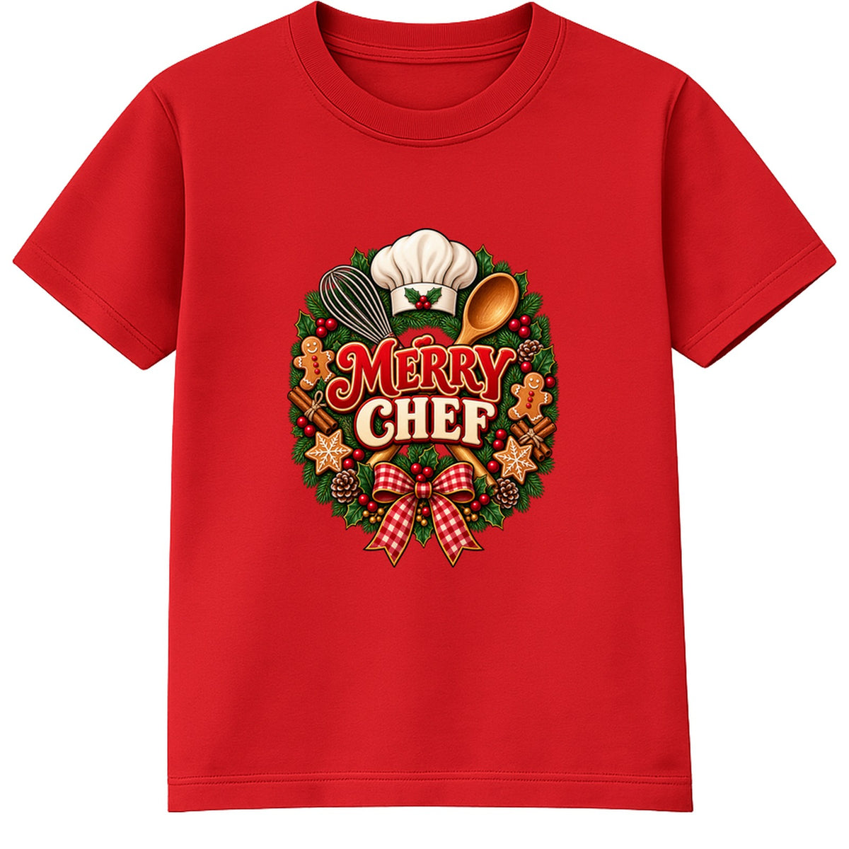 Merry Chef adult Christmas t-shirt - Red