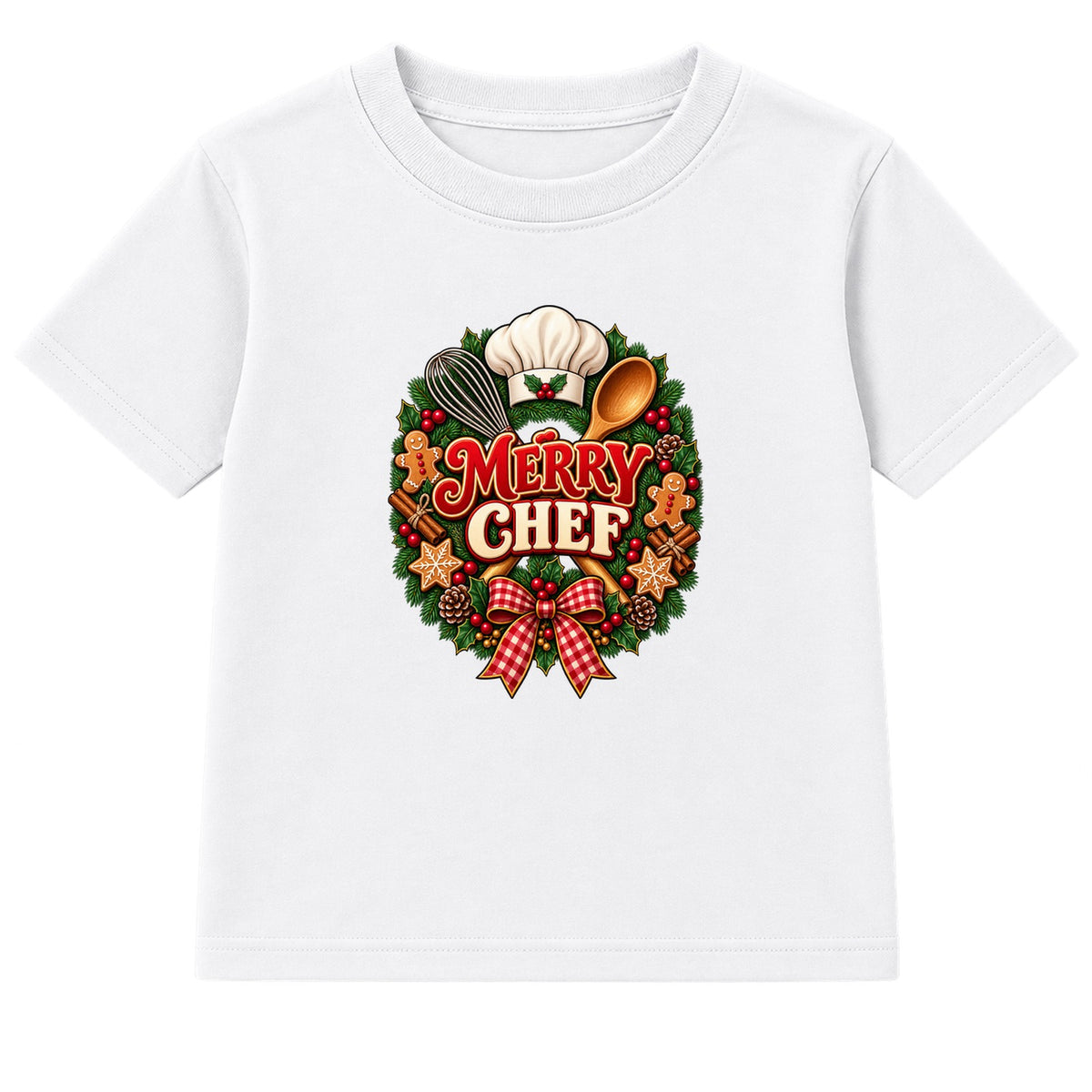 Merry Chef adult Christmas t-shirt - White