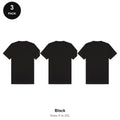 Mens Plain T-Shirts 3 Pack - 100% ringspun cotton 150gsm, Sizes S-2XL - Black