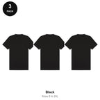 Mens Plain T-Shirts 3 Pack - 100% ringspun cotton 150gsm, Sizes S-2XL - Black