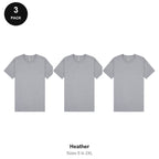 Mens Plain T-Shirts 3 Pack - 100% ringspun cotton 150gsm, Sizes S-2XL - Heather