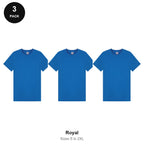 Mens Plain T-Shirts 3 Pack - 100% ringspun cotton 150gsm, Sizes S-2XL - Royal