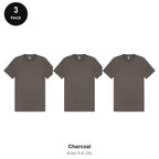 Mens Plain T-Shirts 3 Pack - 100% ringspun cotton 150gsm, Sizes S-2XL - Charcoal