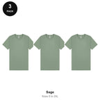 Mens Plain T-Shirts 3 Pack - 100% ringspun cotton 150gsm, Sizes S-2XL - Sage