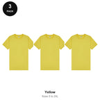 Mens Plain T-Shirts 3 Pack - 100% ringspun cotton 150gsm, Sizes S-2XL - Yellow