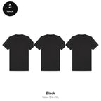 Heavyweight Organic 220gsm T-Shirts 3 Pack - 100% organic cotton 220gsm, Sizes S-2XL - Black