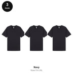 Heavyweight Organic 220gsm T-Shirts 3 Pack - 100% organic cotton 220gsm, Sizes S-2XL - Navy