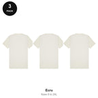 Heavyweight Organic 220gsm T-Shirts 3 Pack - 100% organic cotton 220gsm, Sizes S-2XL - Ecru