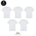 Heavyweight Organic 220gsm T-Shirts 5 Pack - 100% organic cotton 220gsm, Sizes S-2XL - White