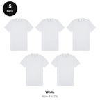 Heavyweight Organic 220gsm T-Shirts 5 Pack - 100% organic cotton 220gsm, Sizes S-2XL - White
