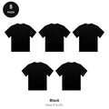 Organic Combed 180gsm T-Shirts 5 Pack - 100% organic cotton 180gsm, Sizes S-2XL - Black