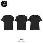 Gildan Softstyle T-Shirts 3 Pack - 100% ringspun cotton 150gsm, Sizes S-2XL - Black